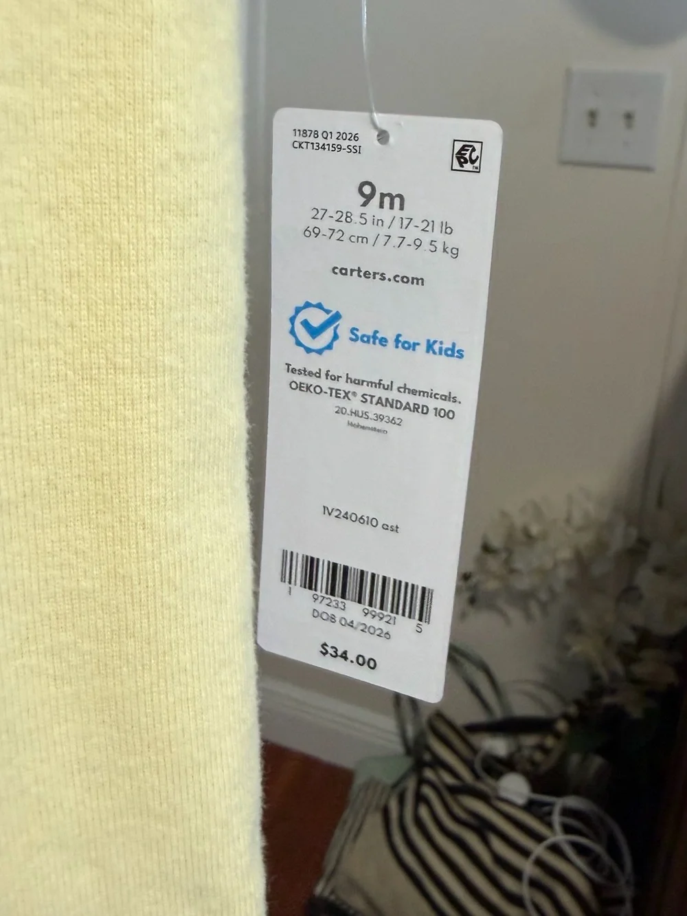 Carter's Soft Short-Sleeve onesie Bodysuit with - 9M